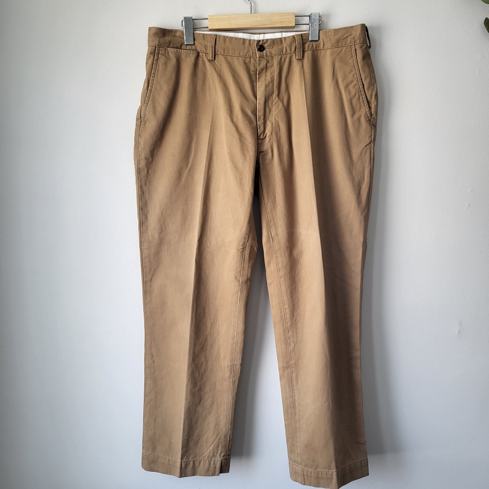 Polo Ralph Lauren classic fit tan/camel casual Preppy cotton pant. Size 38